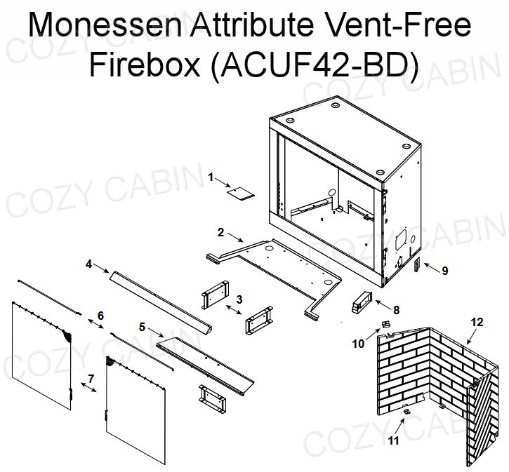 Monessen 42" Attribute Vent-Free Firebox with Brown Interior (ACUF42-BD) #ACUF42-BD
